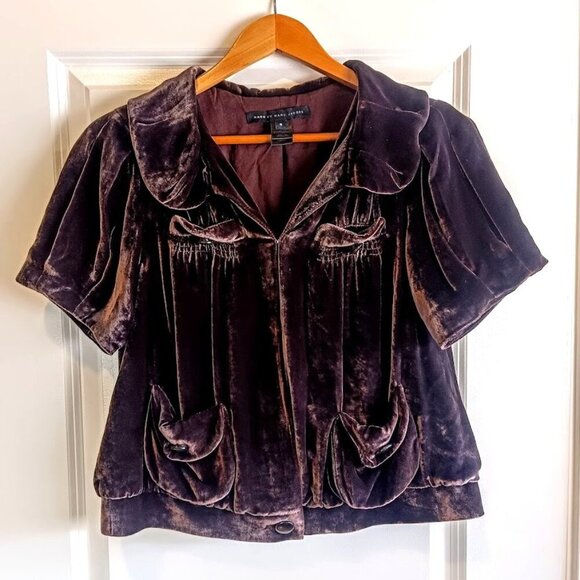 Marc by Marc Jacobs Chocolate Brown Silk Velvet Jacket - Picture 1 of 5